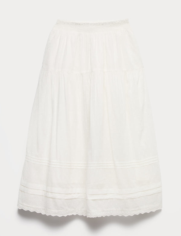 Pure Cotton Pin Tuck Maxi Skirt (6-16 Yrs)