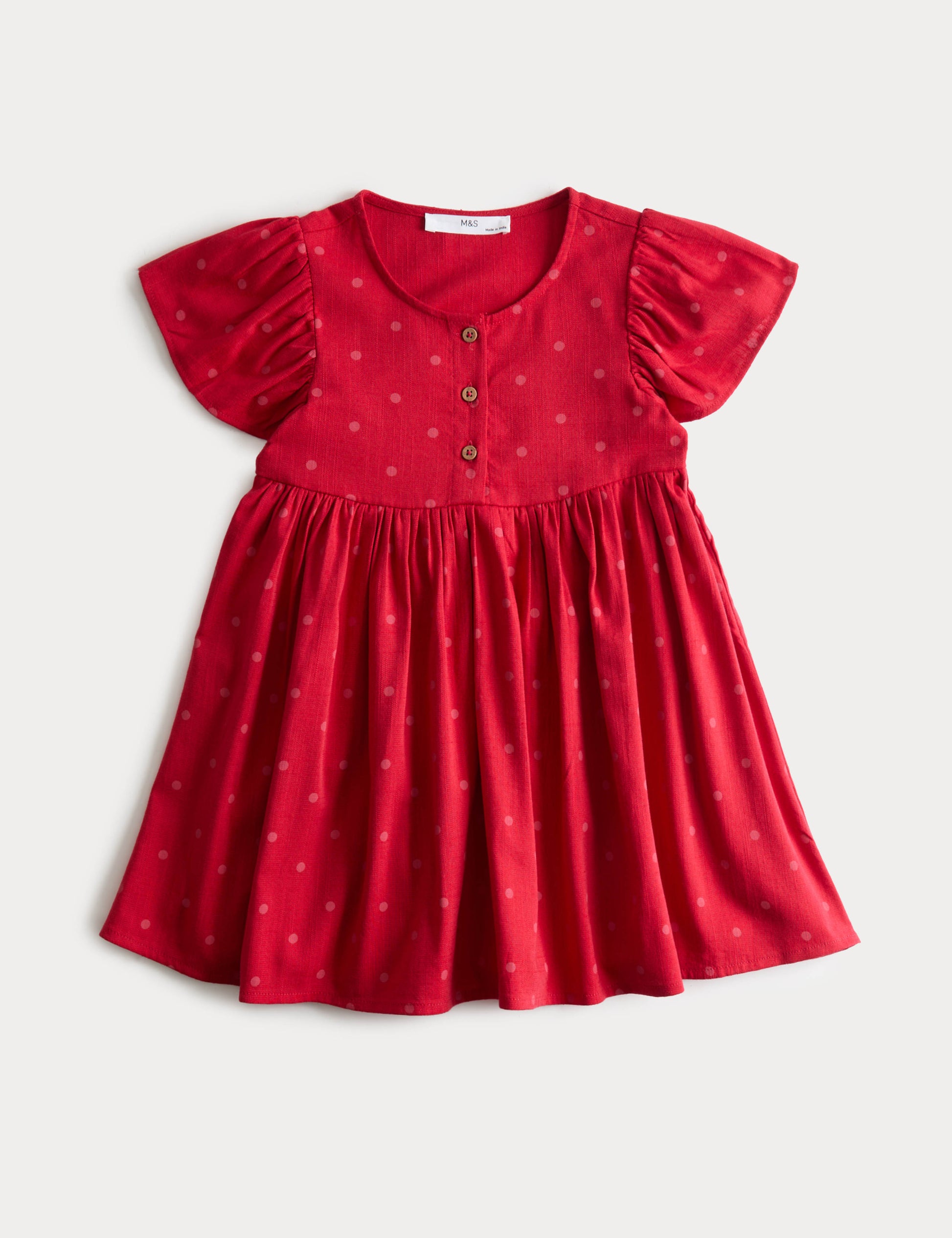 Pure Cotton Polka Dot Dress (2-10 Yrs)
