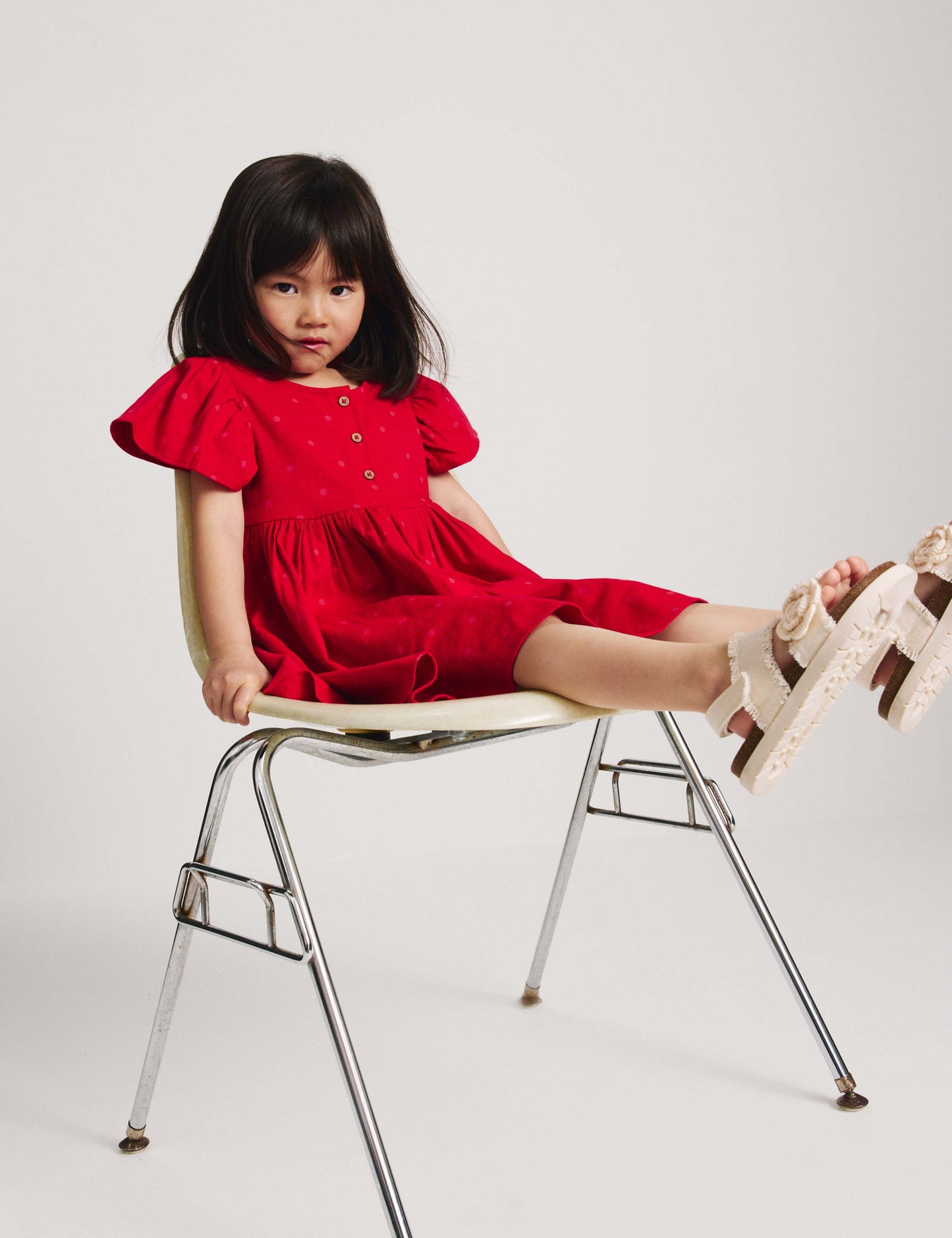 Pure Cotton Polka Dot Dress (2-10 Yrs)