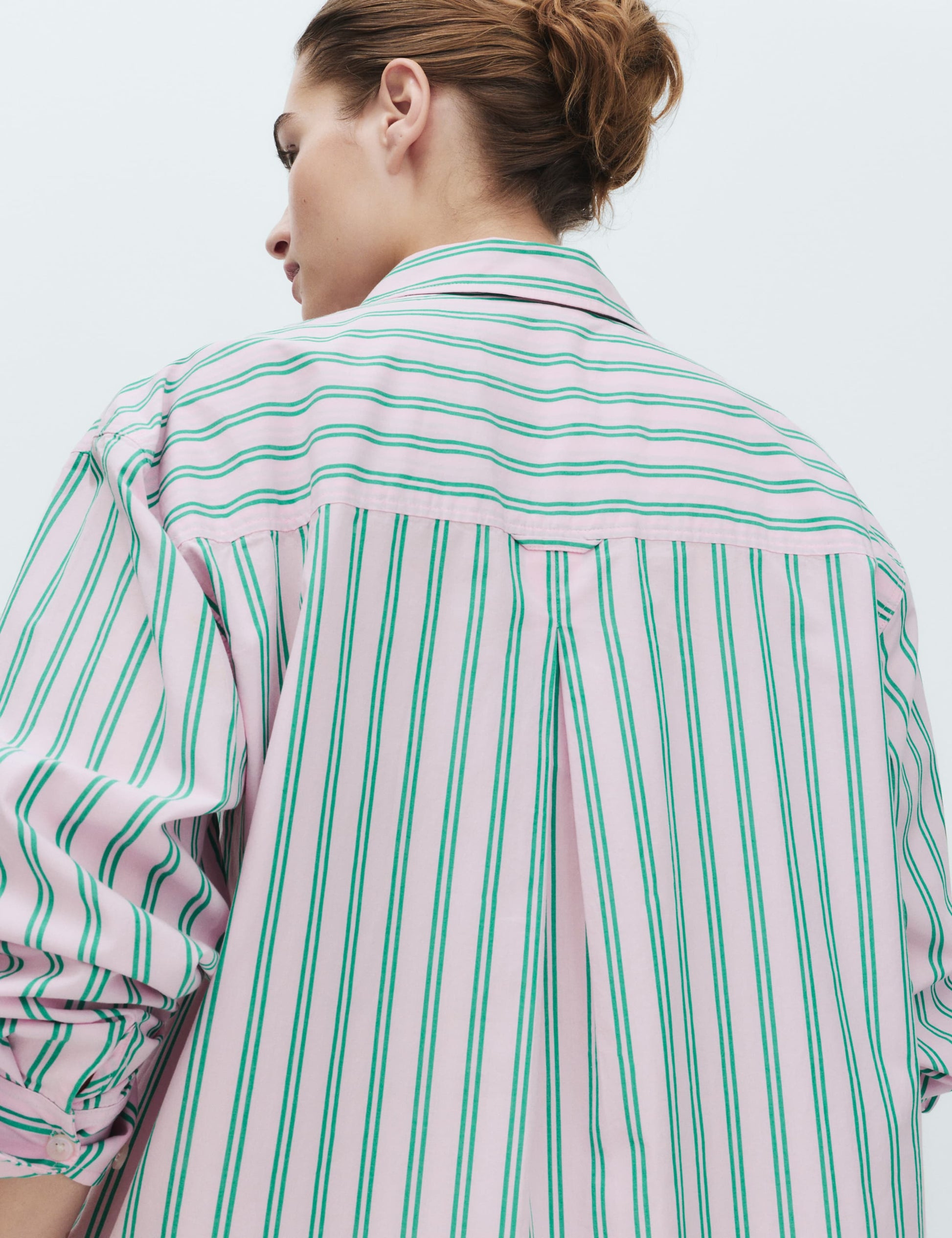 Pure Cotton Poplin Striped Pyjama Shirt