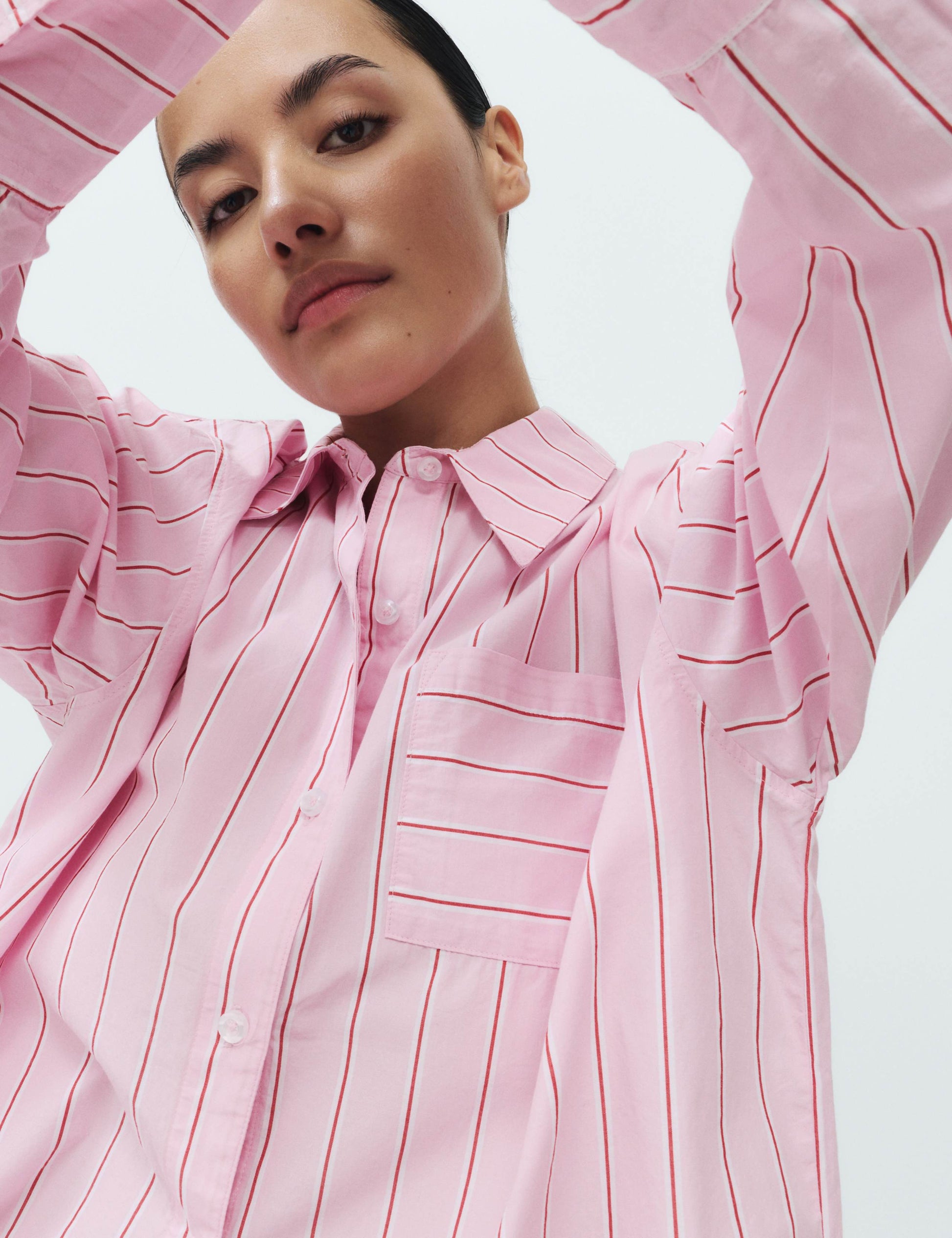 Pure Cotton Poplin Striped Pyjama Top