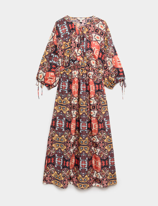 Pure Cotton Printed Midaxi Kaftan Dress