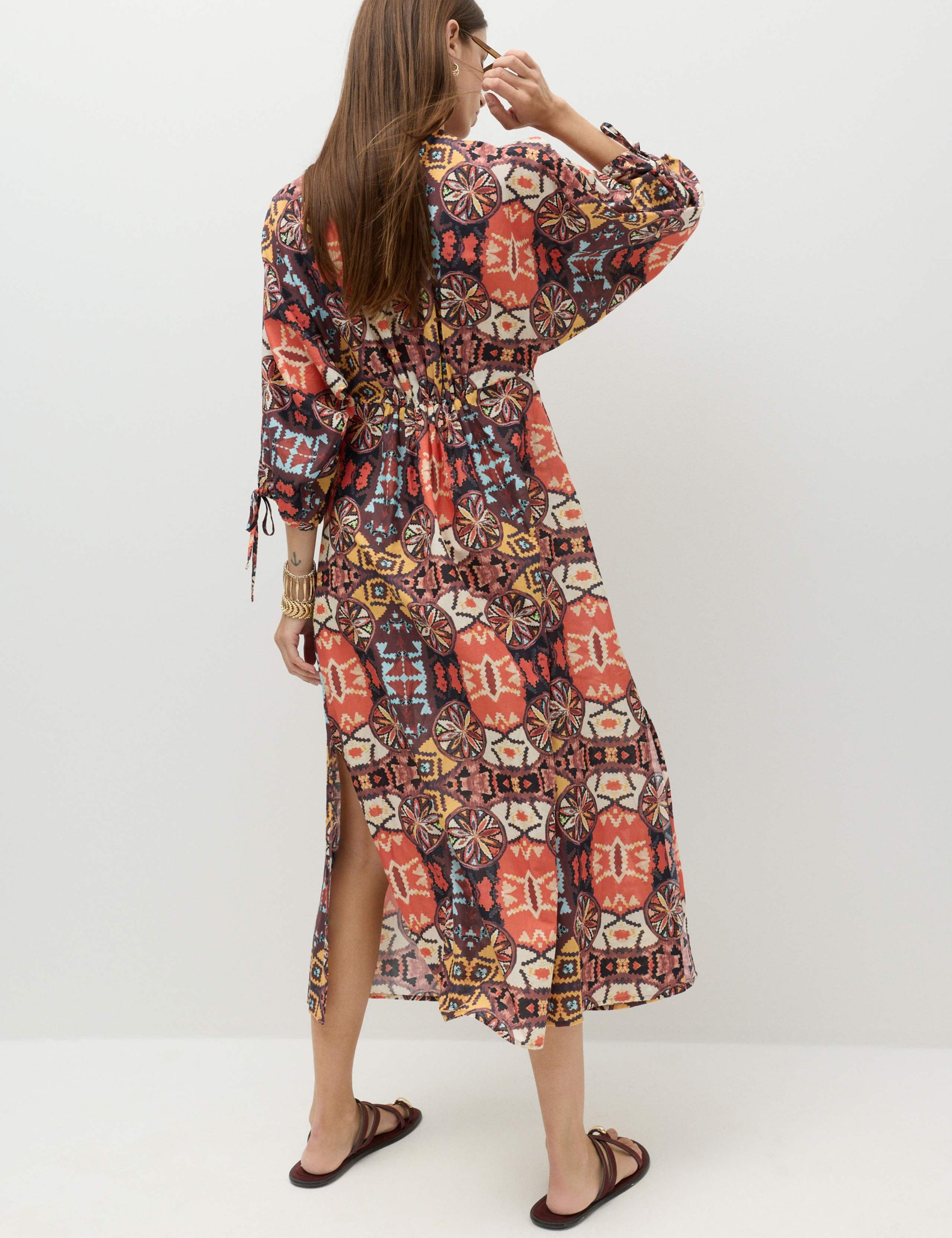 Pure Cotton Printed Midaxi Kaftan Dress