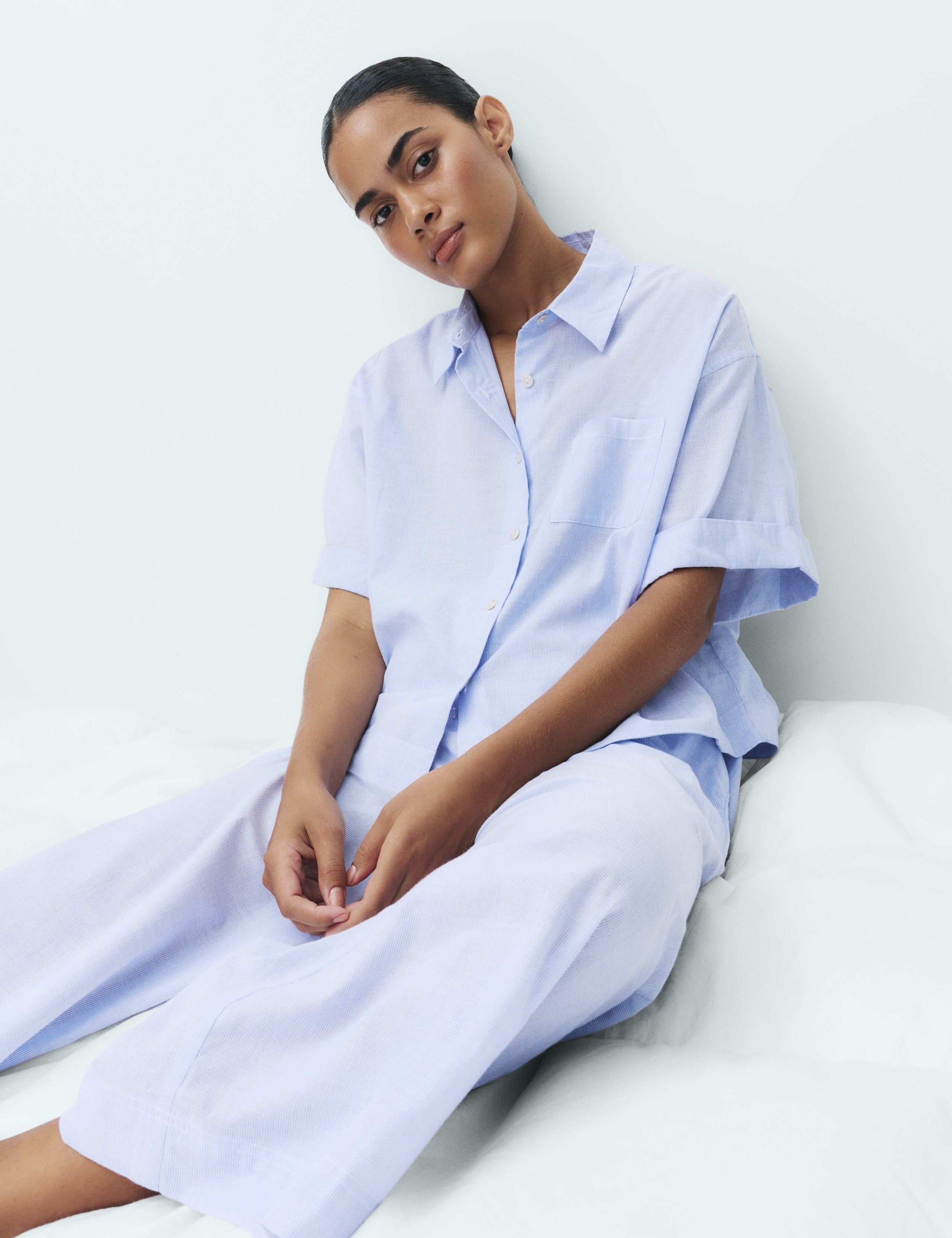 Pure Cotton Striped Cropped Pyjama Bottoms