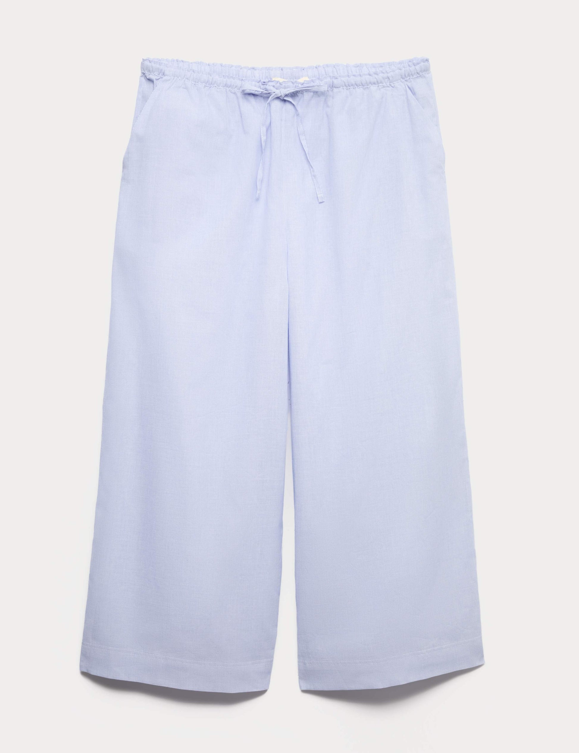 Pure Cotton Striped Cropped Pyjama Bottoms