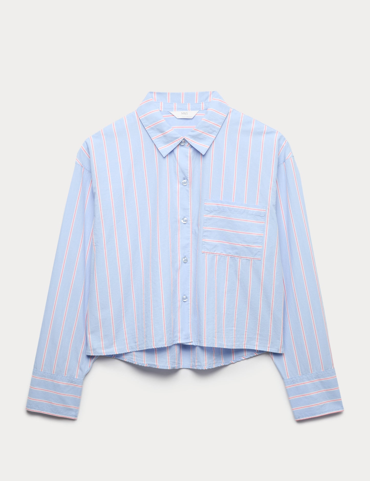 Pure Cotton Striped Cropped Pyjama Top