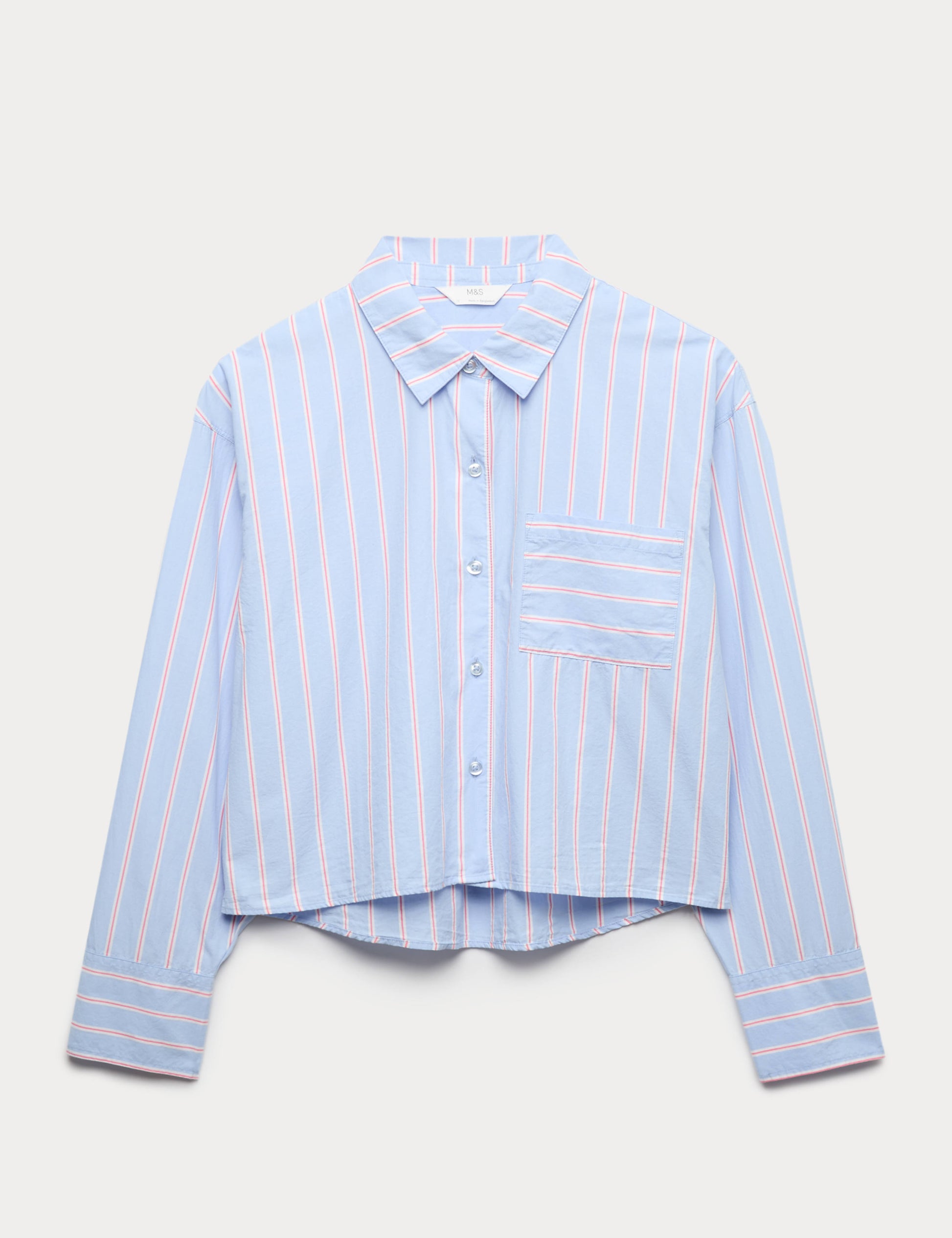 Pure Cotton Striped Cropped Pyjama Top
