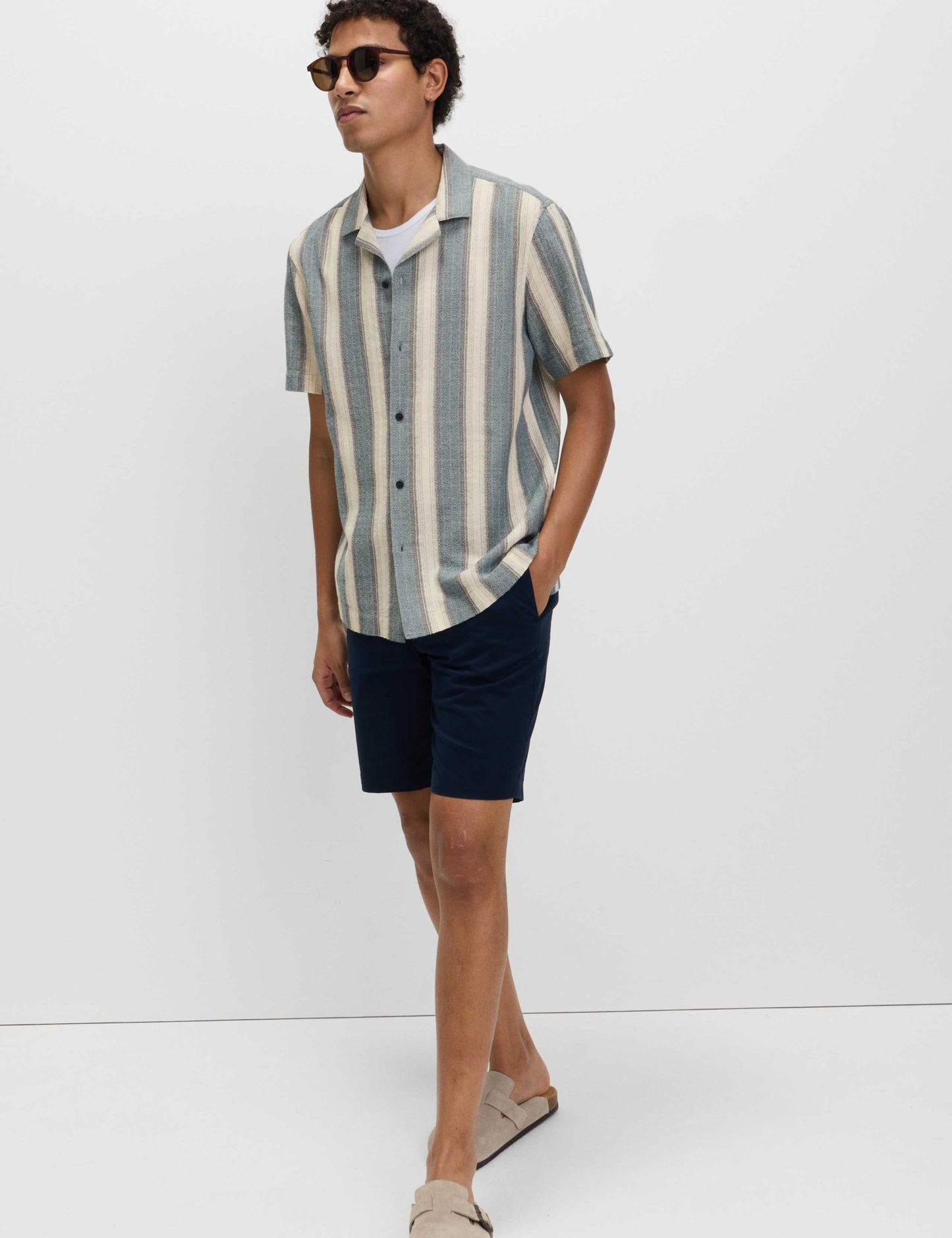 Pure Cotton Striped Short Sleeve Shirt