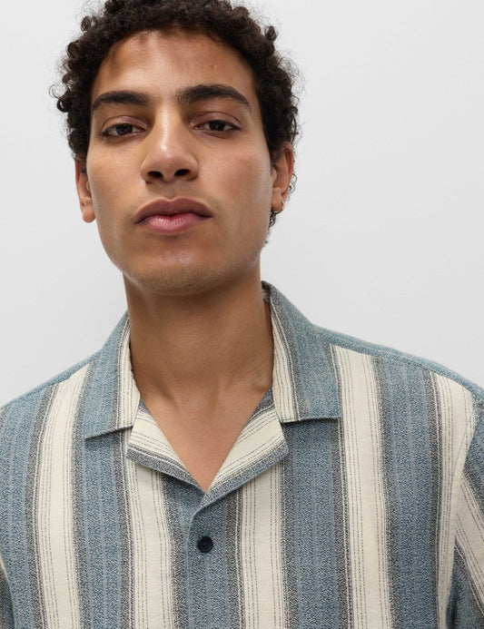 Pure Cotton Striped Short Sleeve Shirt