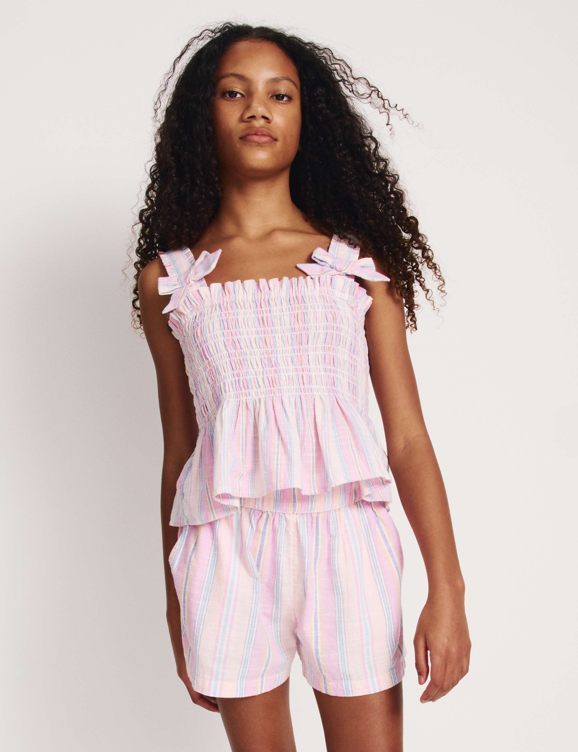 Pure Cotton Striped Shorts (6-16 Yrs)