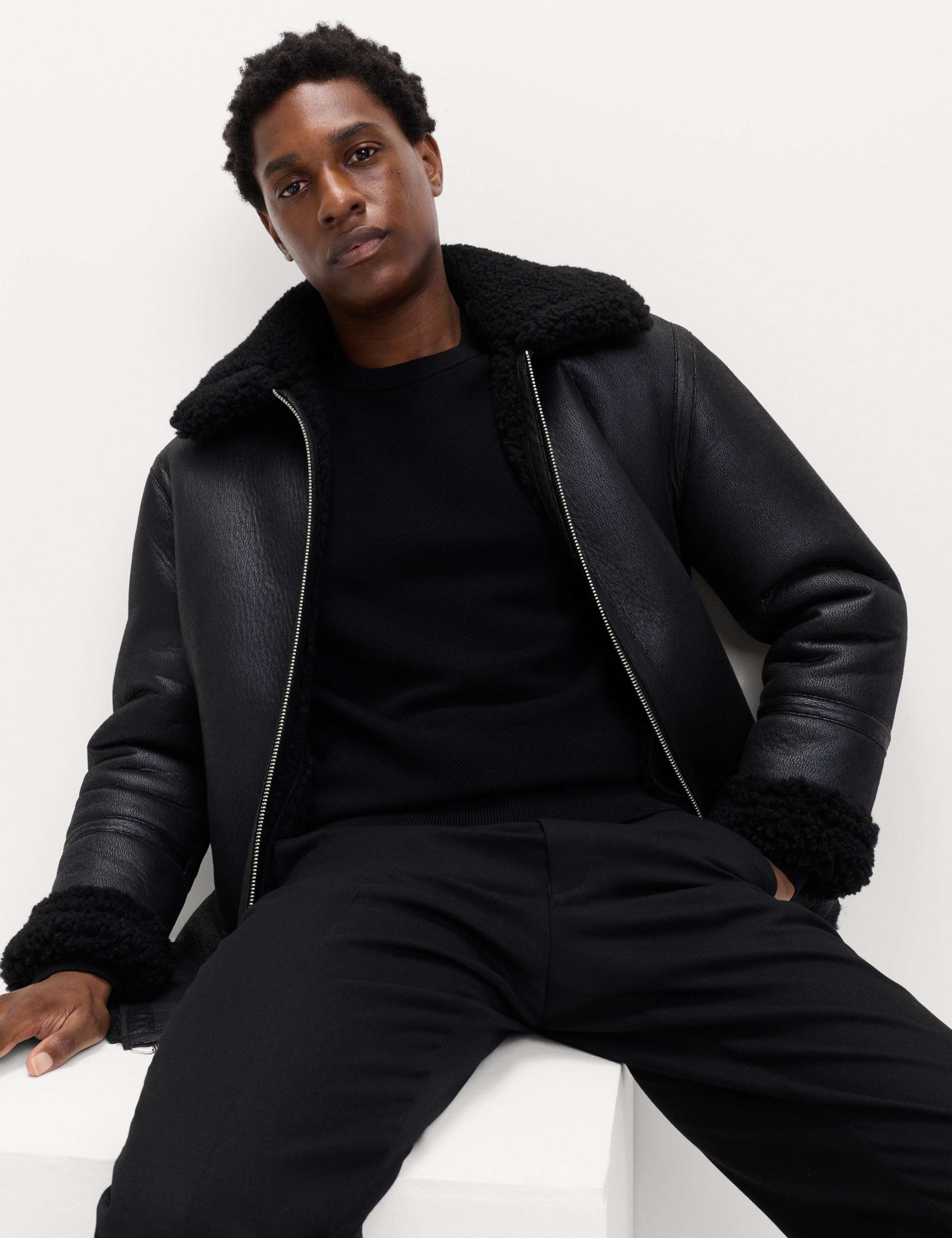 Pure Cotton Textured Crew Neck Jumper