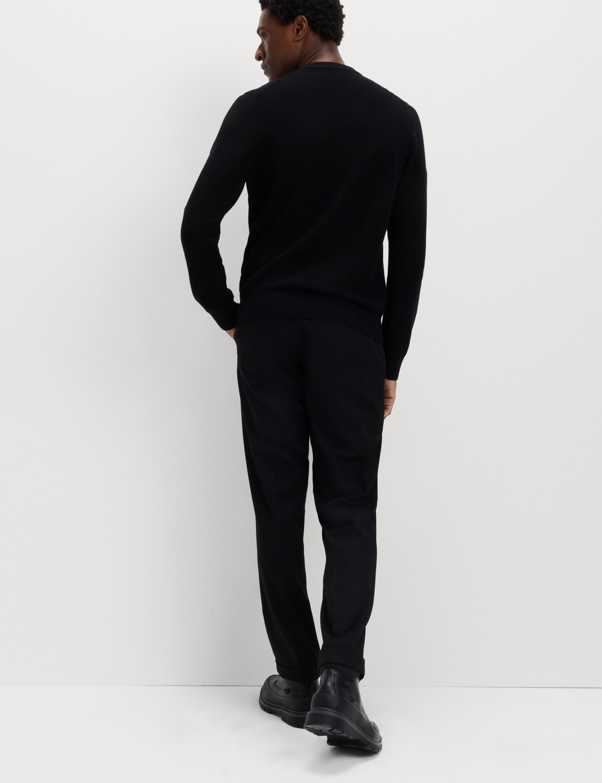 Pure Cotton Textured Crew Neck Jumper