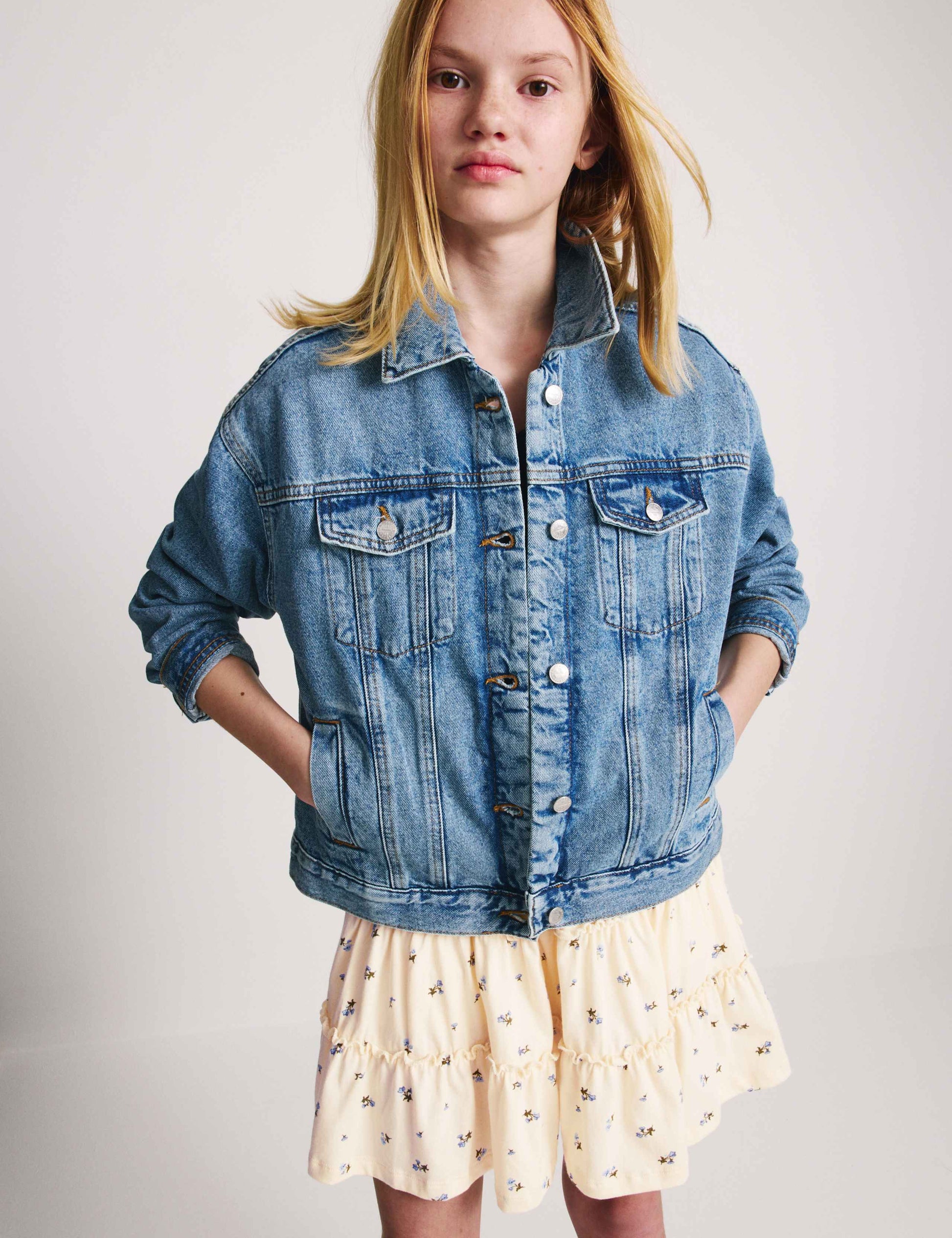 Pure Cotton Tiered Skirt (6-16 Yrs)