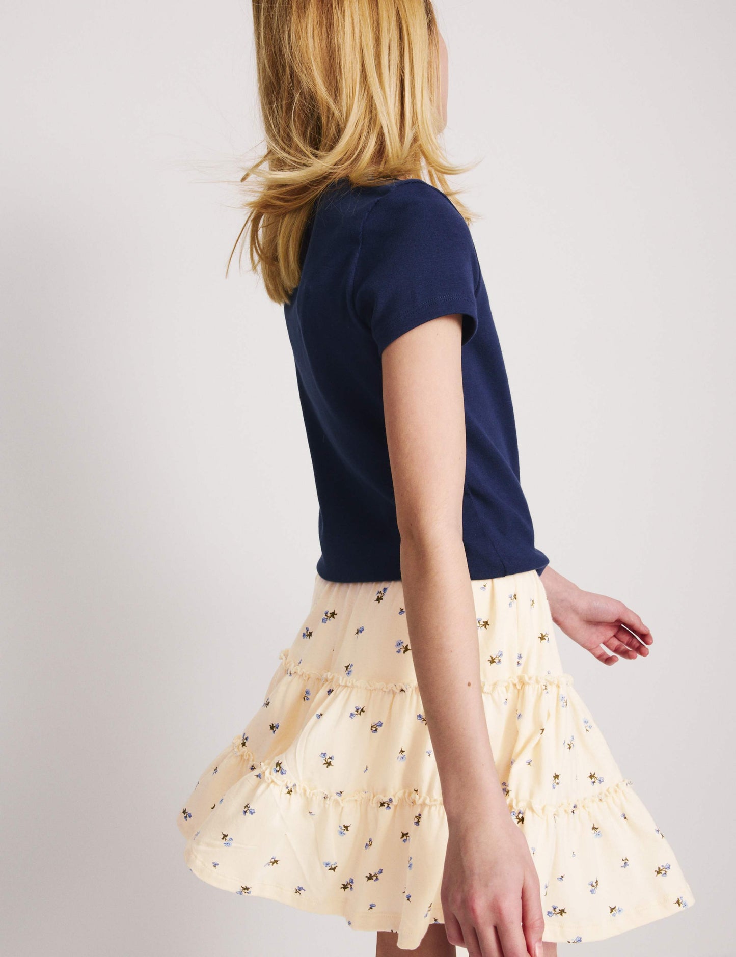 Pure Cotton Tiered Skirt (6-16 Yrs)