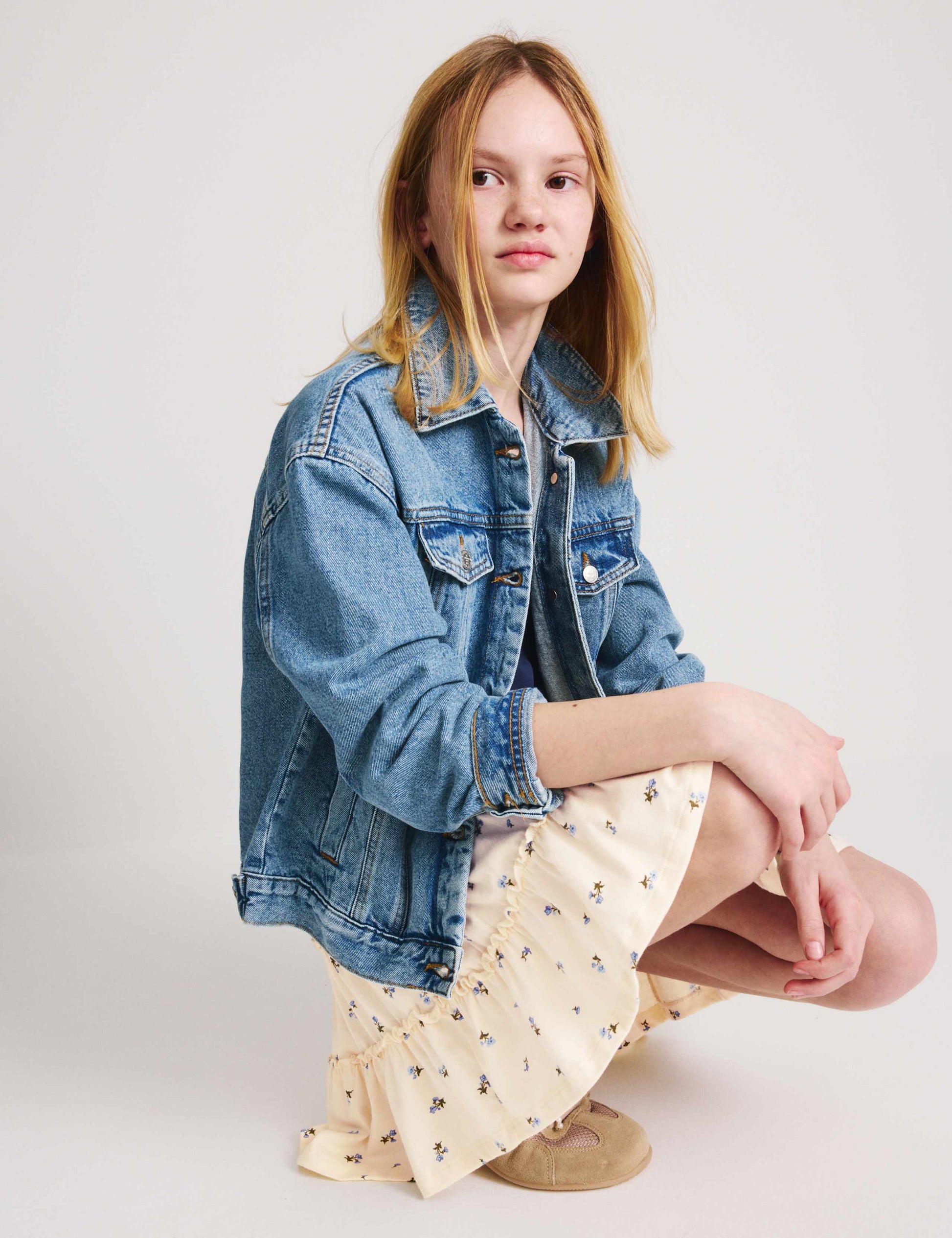 Pure Cotton Tiered Skirt (6-16 Yrs)