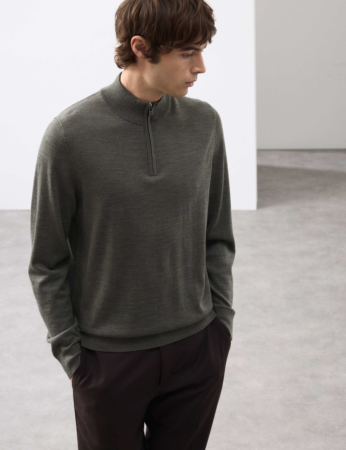Pure Extra Fine Merino Wool Half Zip Jumper