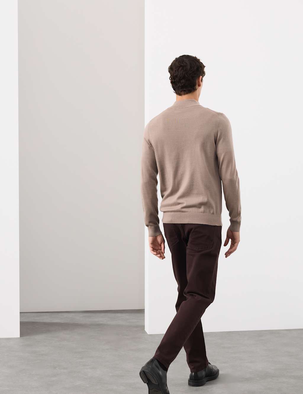 Pure Extra Fine Merino Wool Half Zip Jumper