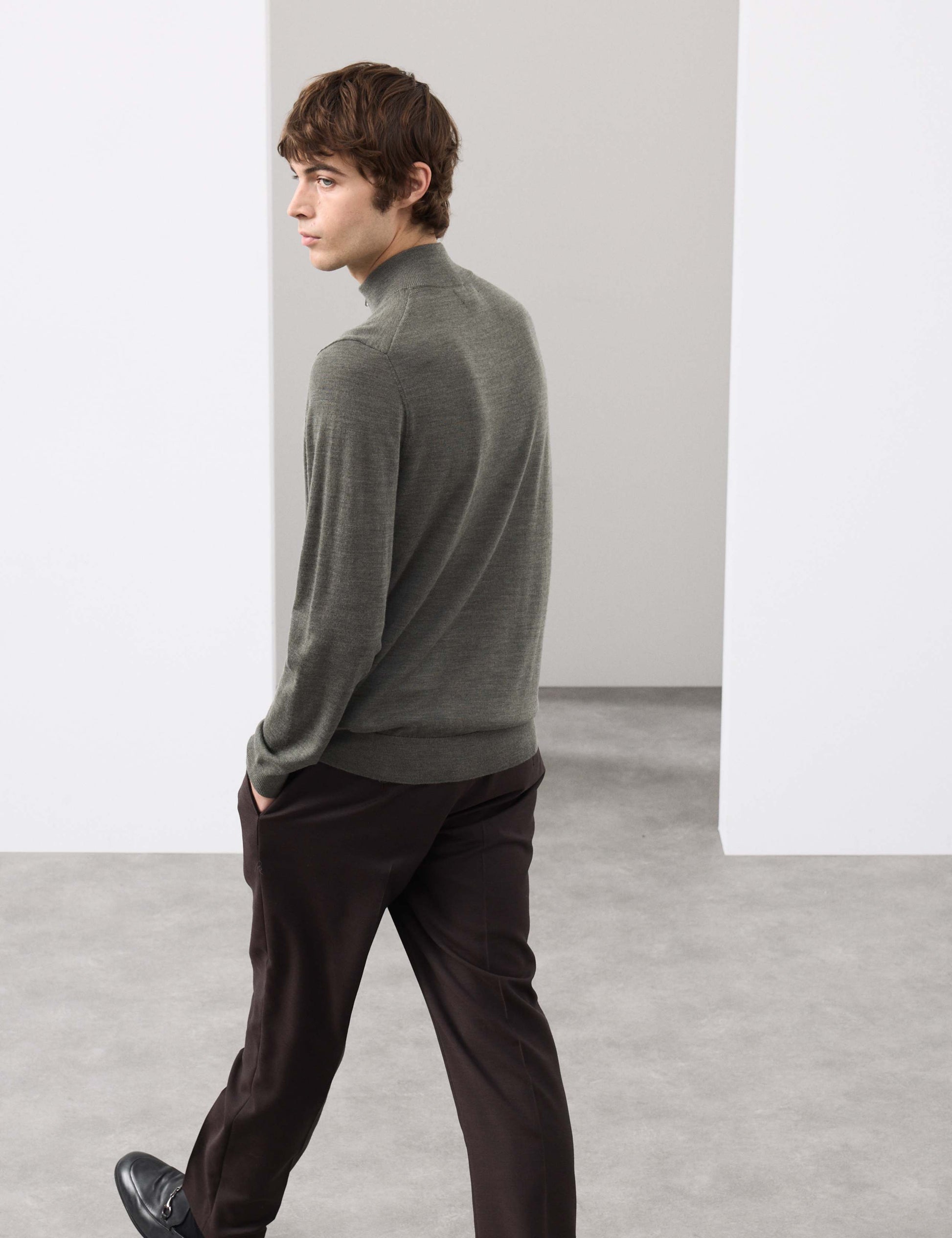 Pure Extra Fine Merino Wool Half Zip Jumper