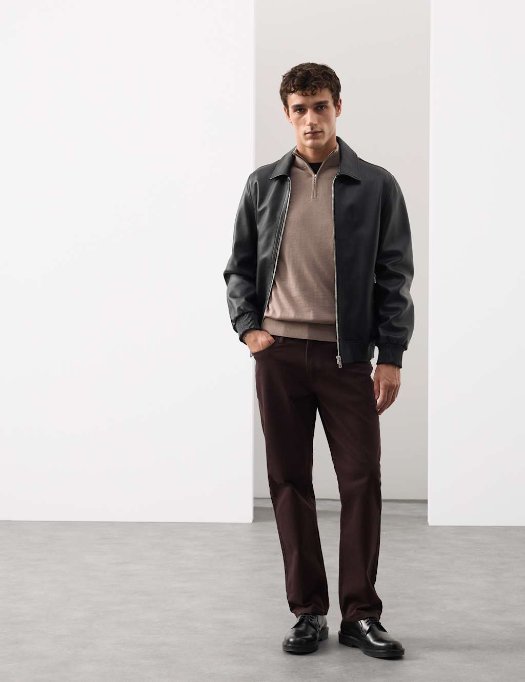 Pure Extra Fine Merino Wool Half Zip Jumper