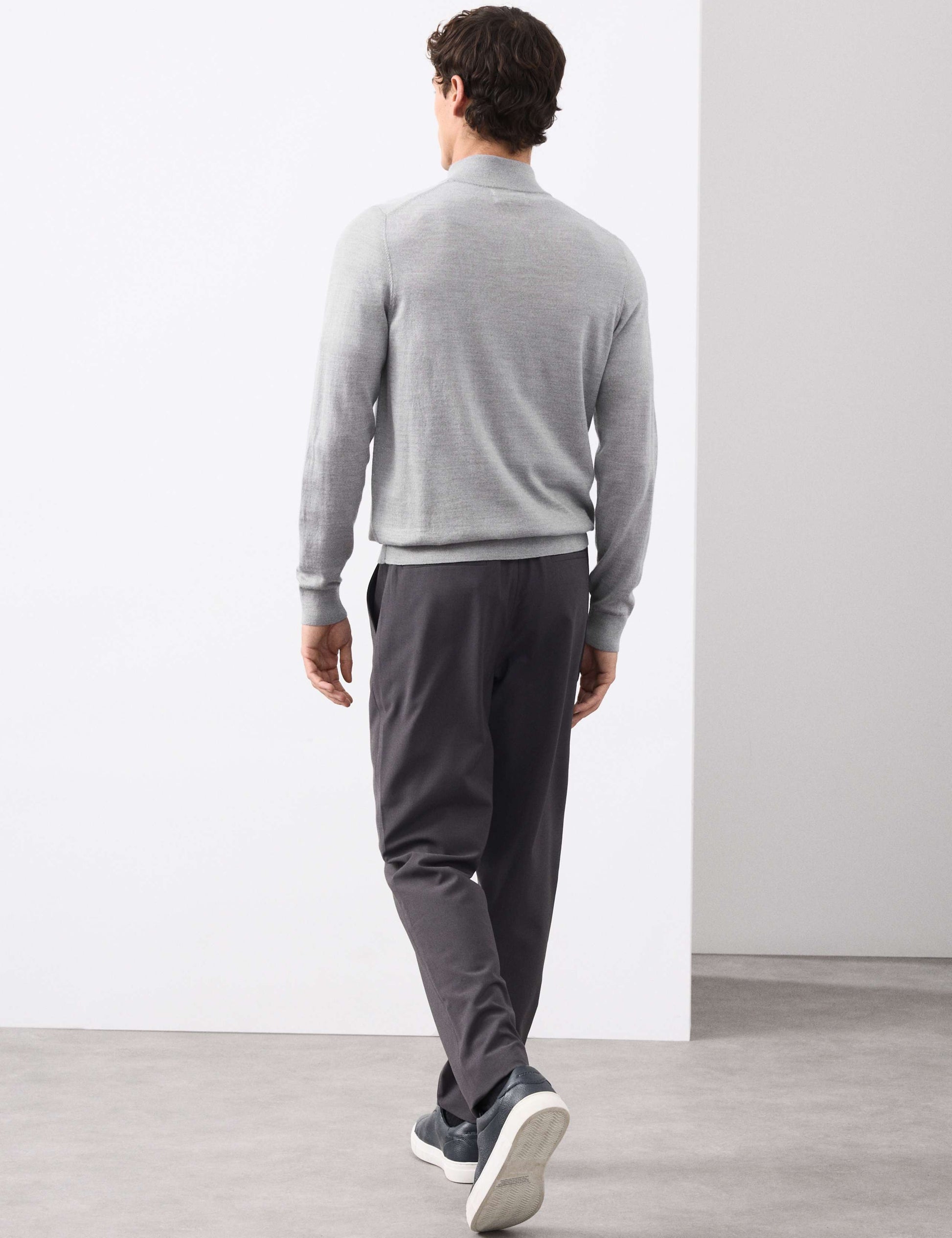 Pure Extra Fine Merino Wool Half Zip Jumper