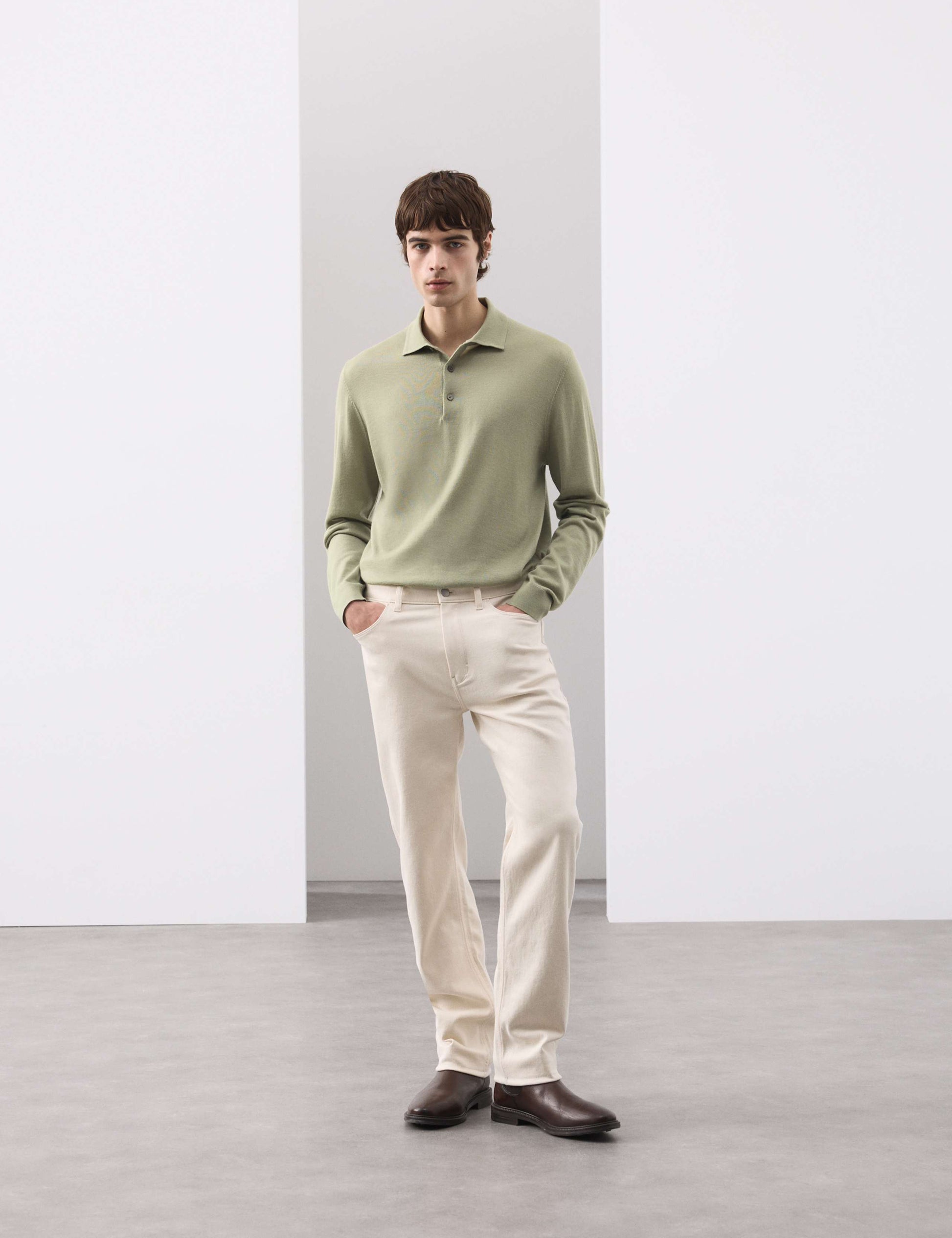 Pure Extra Fine Merino Wool Polo Shirt