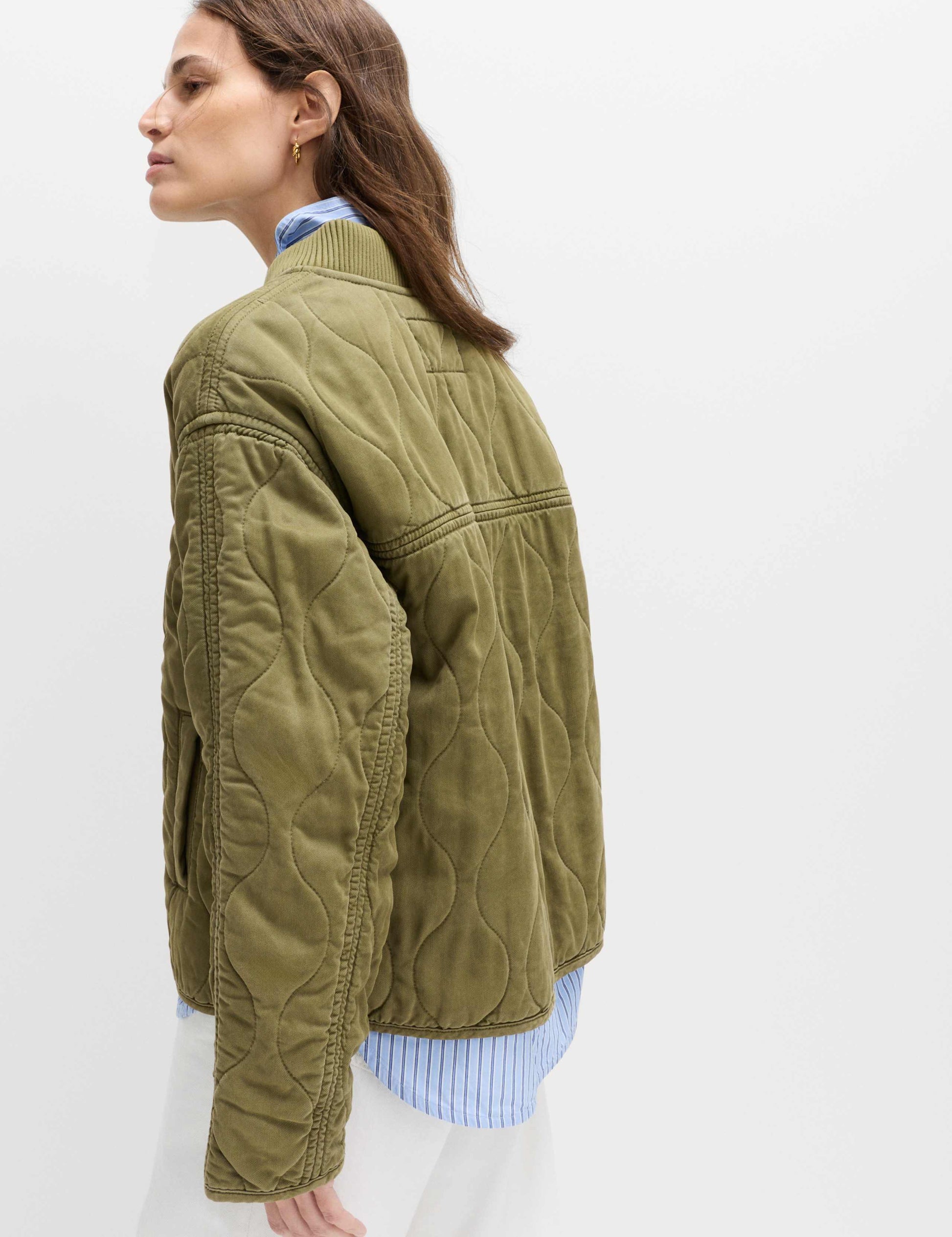 Quilted Waisted Bomber Jacket