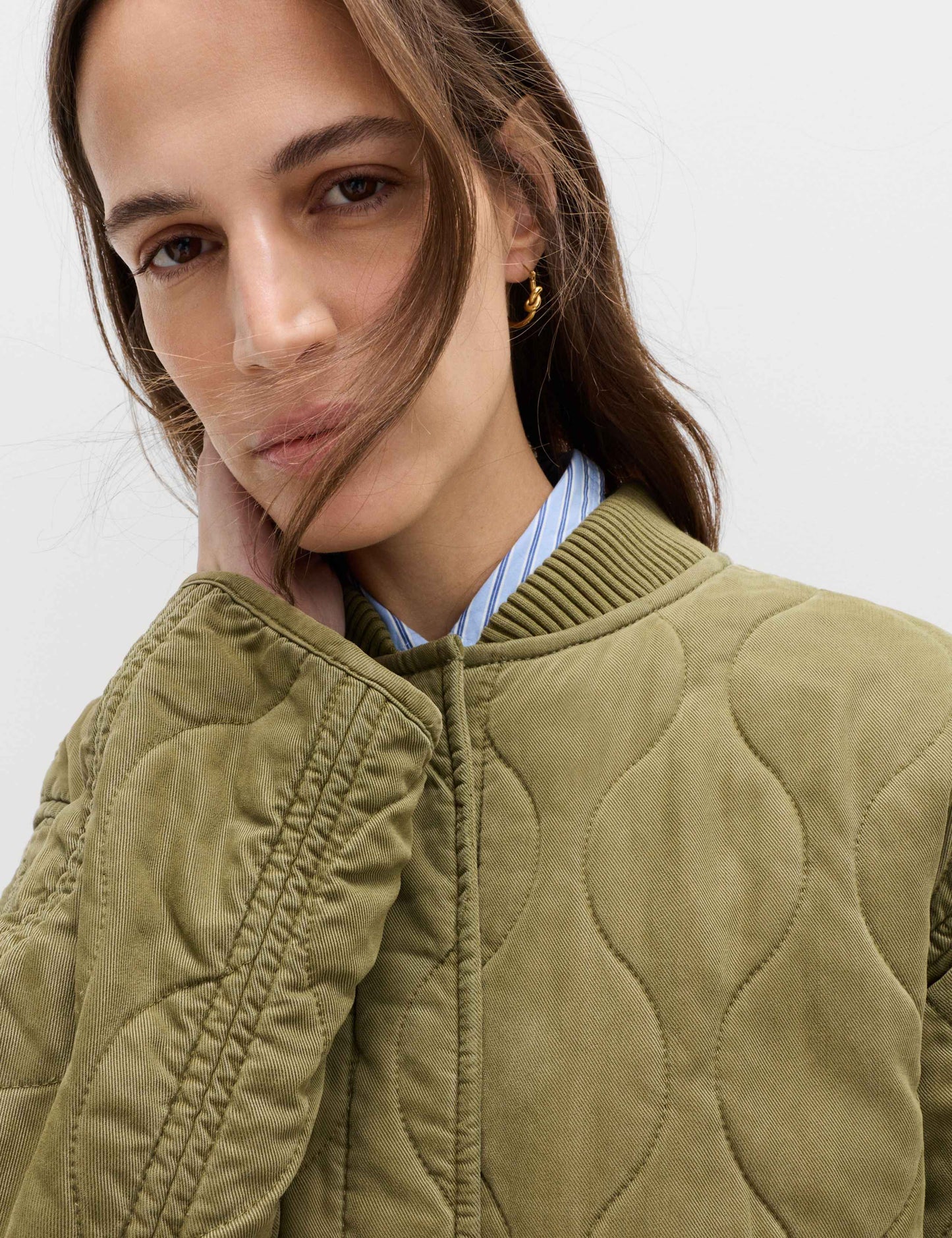 Quilted Waisted Bomber Jacket