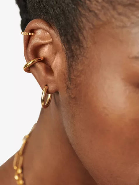 MISSOMA Tunnel medium 18ct recycled yellow gold-plated brass hoop earrings