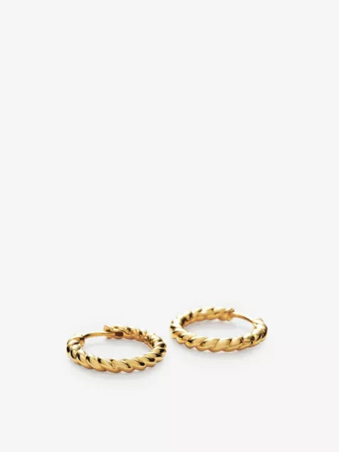 MISSOMA Twisted 18ct recycled yellow gold vermeil-plated sterling silver hoop earrings