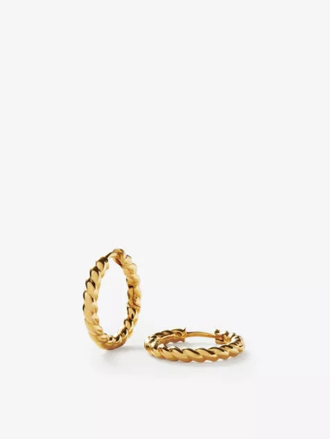 MISSOMA Twisted 18ct recycled yellow gold vermeil-plated sterling silver hoop earrings