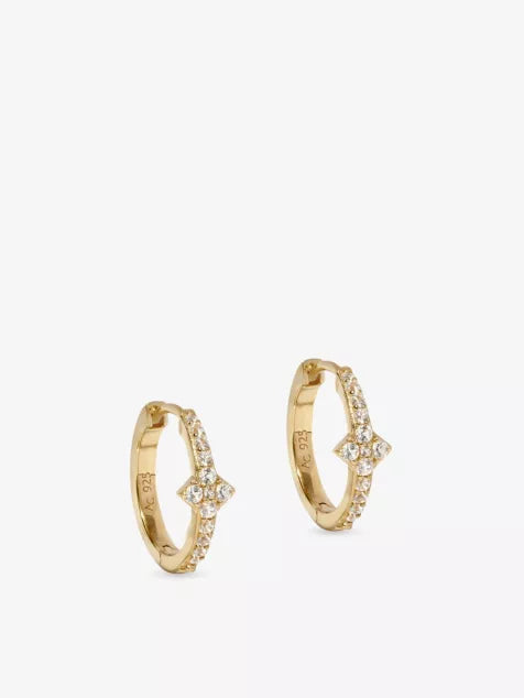 Luna Light 18ct Yellow Gold Vermeil And White Sapphire Hoop Earrings