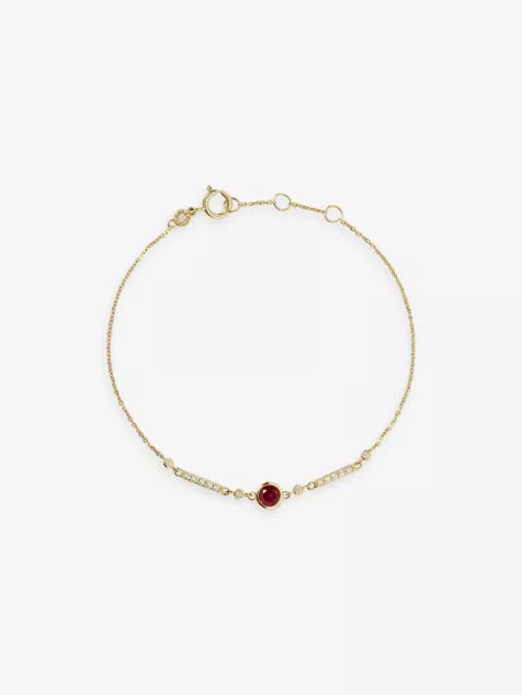 ASTLEY CLARKE Interstellar Solitaire 14ct Yellow-Gold And 0.165ct Lab-Grown Diamond And Ruby Bracelet