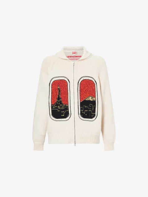 KENZO City Hooded Wool-Blend Cardigan