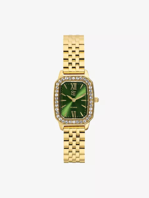 Luciana Gold-Plated Stainless Steel and Cubic Zirconia Quartz Watch