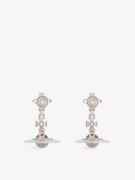 VIVIENNE WESTWOOD JEWELLERY New Petite Orb Platinum-Plated Brass Earrings