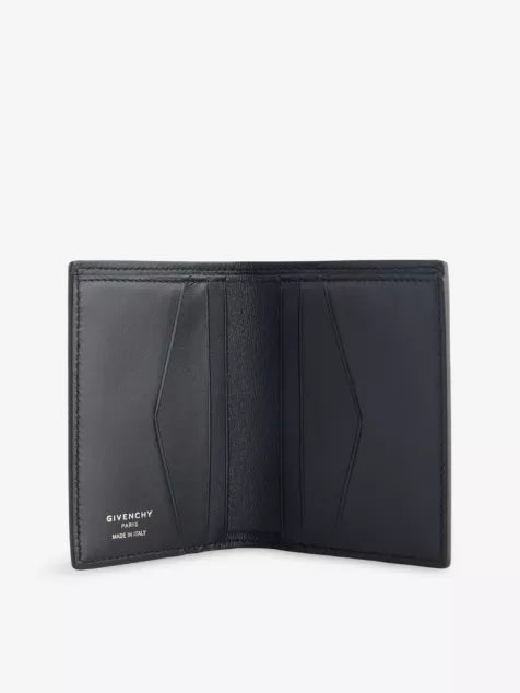GIVENCHY Foil-Logo Folded Leather Card Holder