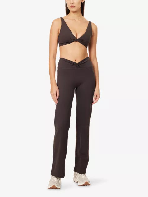 ADANOLA Ruched-Front Yoga Trousers