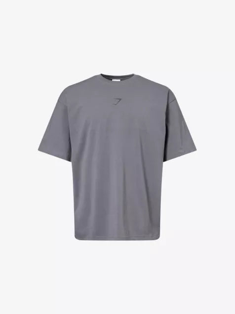 GYMSHARK Power Brand-Print Stretch-Cotton T-Shirt