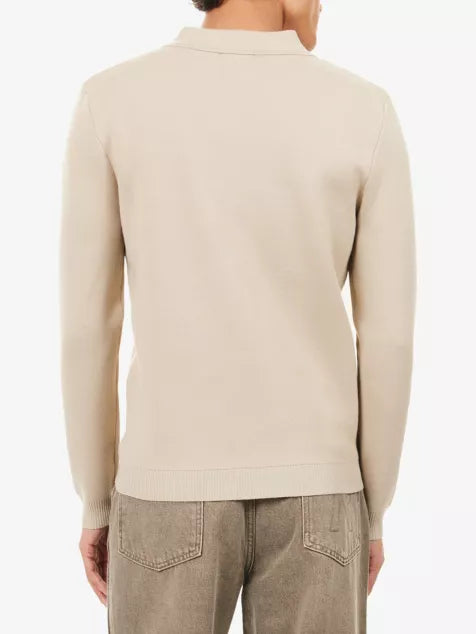 BELIER Collared Zip-Through Knitted Cardigan