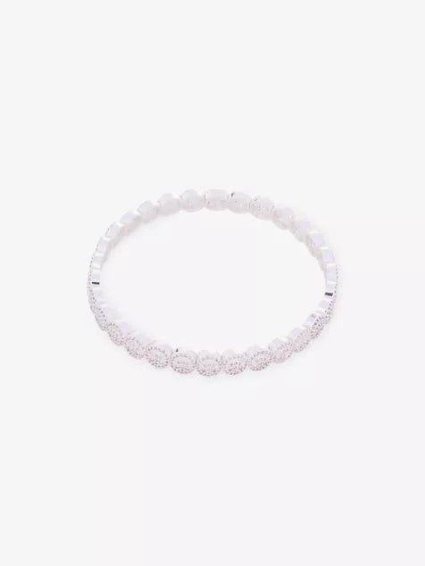 The Mini Pavé Happy Face Silver-Plated Brass and Cubic Zirconia Bracelet