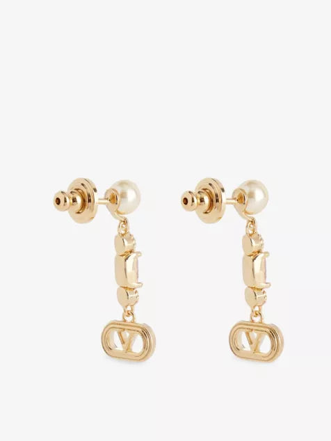 Ovalette Drop Metal Earrings