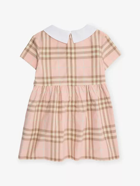 BURBERRY Check Collared Cotton Dress 6 Months-3 Years