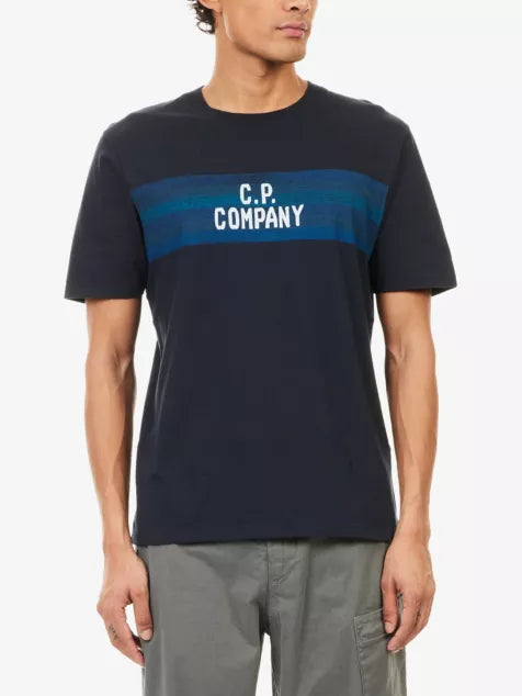 CP COMPANY Centre Stripes Logo-Print Cotton T-Shirt