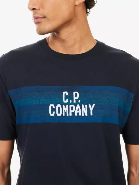 CP COMPANY Centre Stripes Logo-Print Cotton T-Shirt