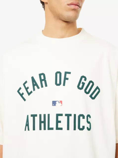 FEAR OF GOD ESSENTIALS FOG x ESSENTIALS x MLB Athletics 90's Fit Crewneck Cotton-Jersey T-Shirt