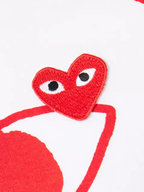 COMME DES GARCONS PLAY Heart-Embroidered Knitted Wool Cardigan