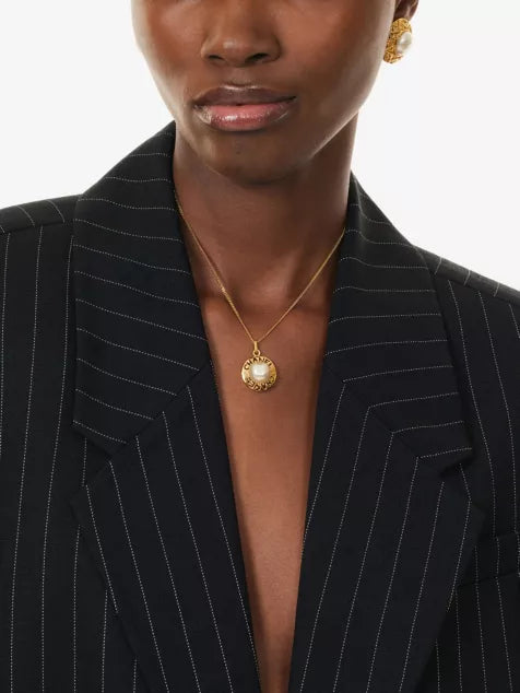 RESELFRIDGES Pre-Loved Chanel CC-Logo Faux-Pearl and Gold-Plated Metal Pendant Necklace