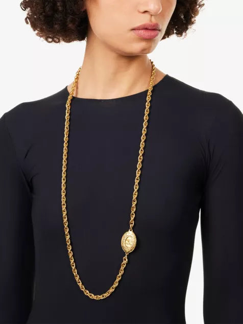 RESELFRIDGES Pre-Loved Chanel CC-Medallion Gold-Plated Metal Necklace