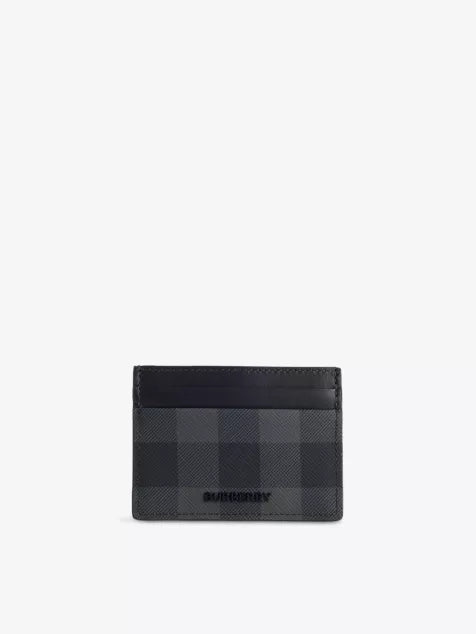 BURBERRY Tall Check Canvas And Leather Card Holder