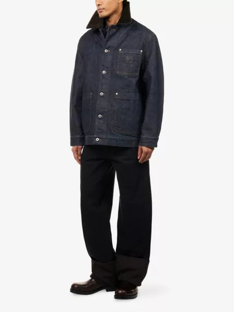 LOEWE Corduroy-Collar Regular-Fit Denim Jacket
